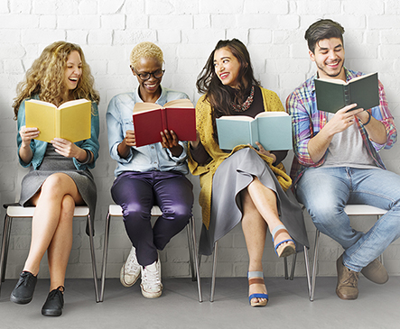 group of people reading