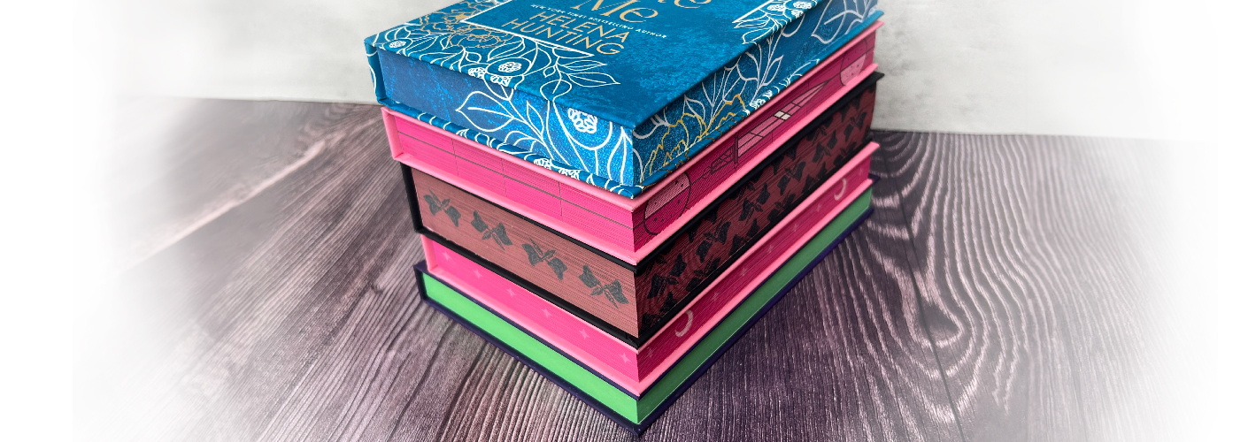 Stack of books with fore-edge printing