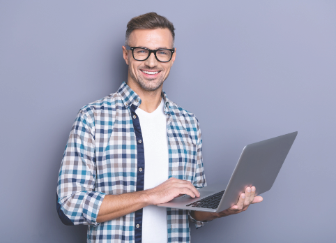 Helpful Man with Laptop